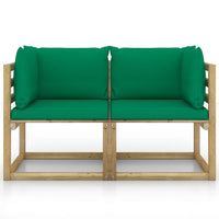Thumbnail for Garten-Ecksofas mit Kissen 2 Stk. Kiefernholz Grün Imprägniert