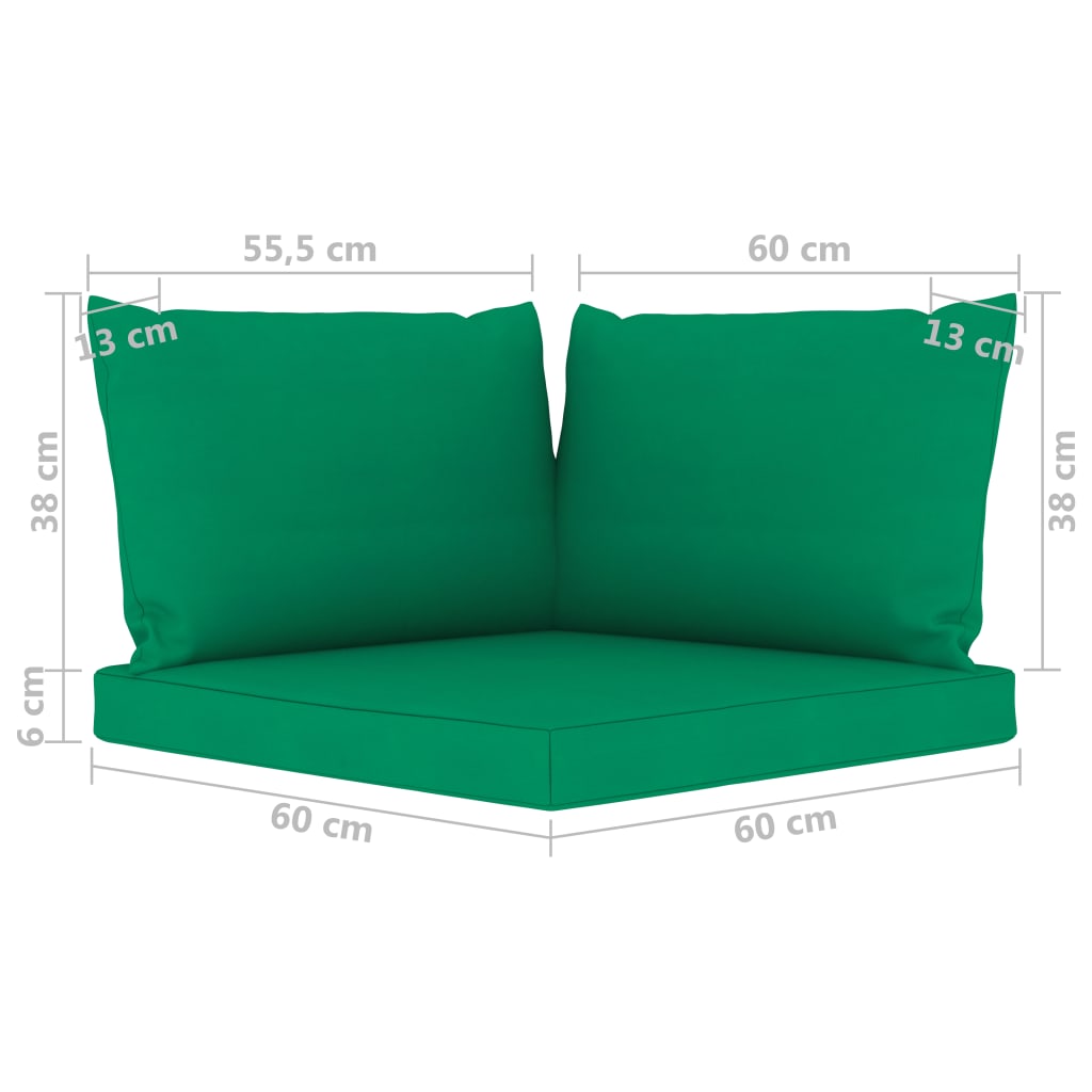 4-Sitzer-Gartensofa mit Grünen Kissen
