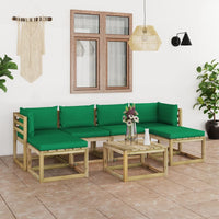 Thumbnail for 7-tlg. Garten-Lounge-Set mit Kissen Imprägniertes Kiefernholz