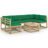 Thumbnail for 7-tlg. Garten-Lounge-Set mit Kissen Imprägniertes Kiefernholz