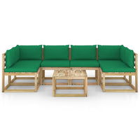 Thumbnail for 7-tlg. Garten-Lounge-Set mit Kissen Imprägniertes Kiefernholz