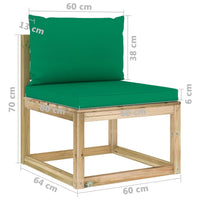 Thumbnail for 7-tlg. Garten-Lounge-Set mit Kissen Imprägniertes Kiefernholz