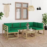 Thumbnail for 7-tlg. Garten-Lounge-Set mit Kissen Imprägniertes Kiefernholz