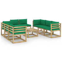 Thumbnail for 9-tlg. Garten-Lounge-Set mit Kissen Imprägniertes Kiefernholz