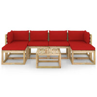 Thumbnail for 7-tlg. Garten-Lounge-Set mit Kissen Imprägniertes Kiefernholz