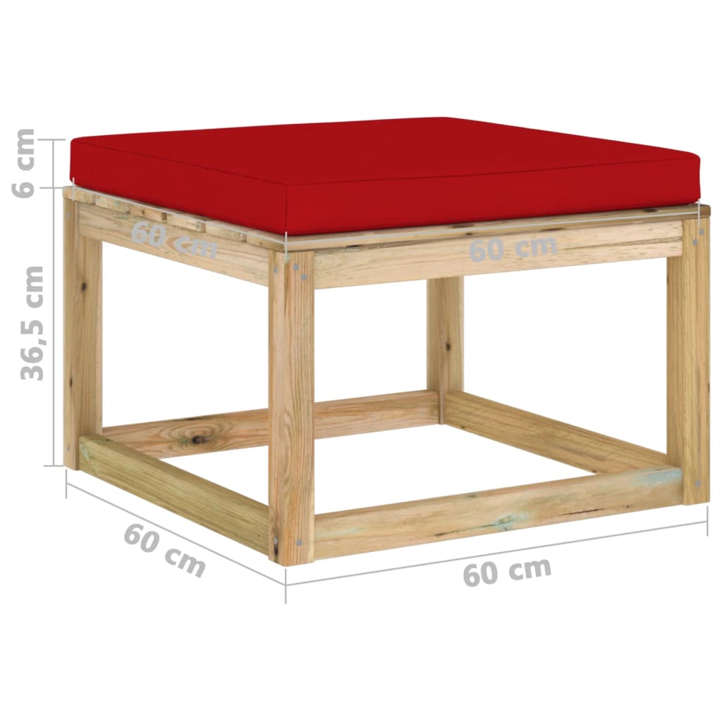 7-tlg. Garten-Lounge-Set mit Kissen Imprägniertes Kiefernholz