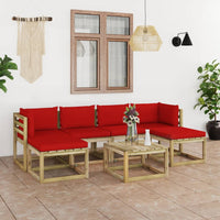 Thumbnail for 7-tlg. Garten-Lounge-Set mit Kissen Imprägniertes Kiefernholz