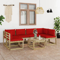 Thumbnail for 7-tlg. Garten-Lounge-Set mit Kissen Imprägniertes Kiefernholz