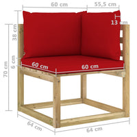 Thumbnail for 8-tlg. Garten-Lounge-Set mit Kissen Imprägniertes Kiefernholz