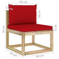 Thumbnail for 8-tlg. Garten-Lounge-Set mit Kissen Imprägniertes Kiefernholz