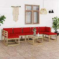 Thumbnail for 8-tlg. Garten-Lounge-Set mit Kissen Imprägniertes Kiefernholz
