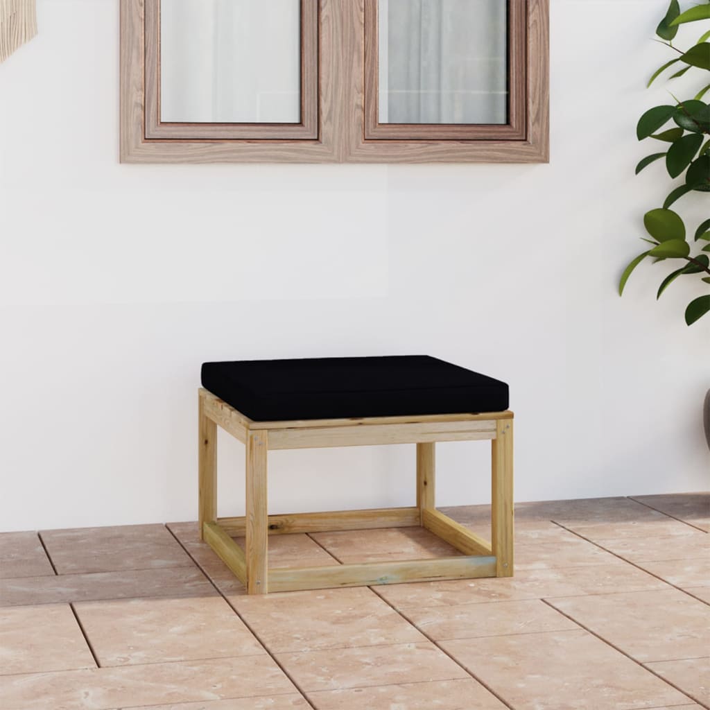 Garten-Fußhocker mit Kissen Grün Imprägniertes Kiefernholz