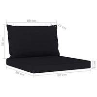 Thumbnail for 3-tlg. Garten-Lounge-Set mit Schwarzen Kissen