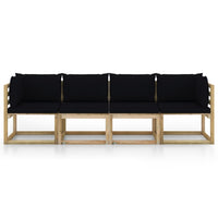 Thumbnail for 4-Sitzer-Gartensofa mit Schwarzen Kissen