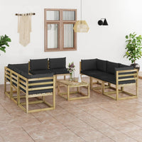 Thumbnail for 9-tlg. Garten-Lounge-Set mit Kissen Imprägniertes Kiefernholz