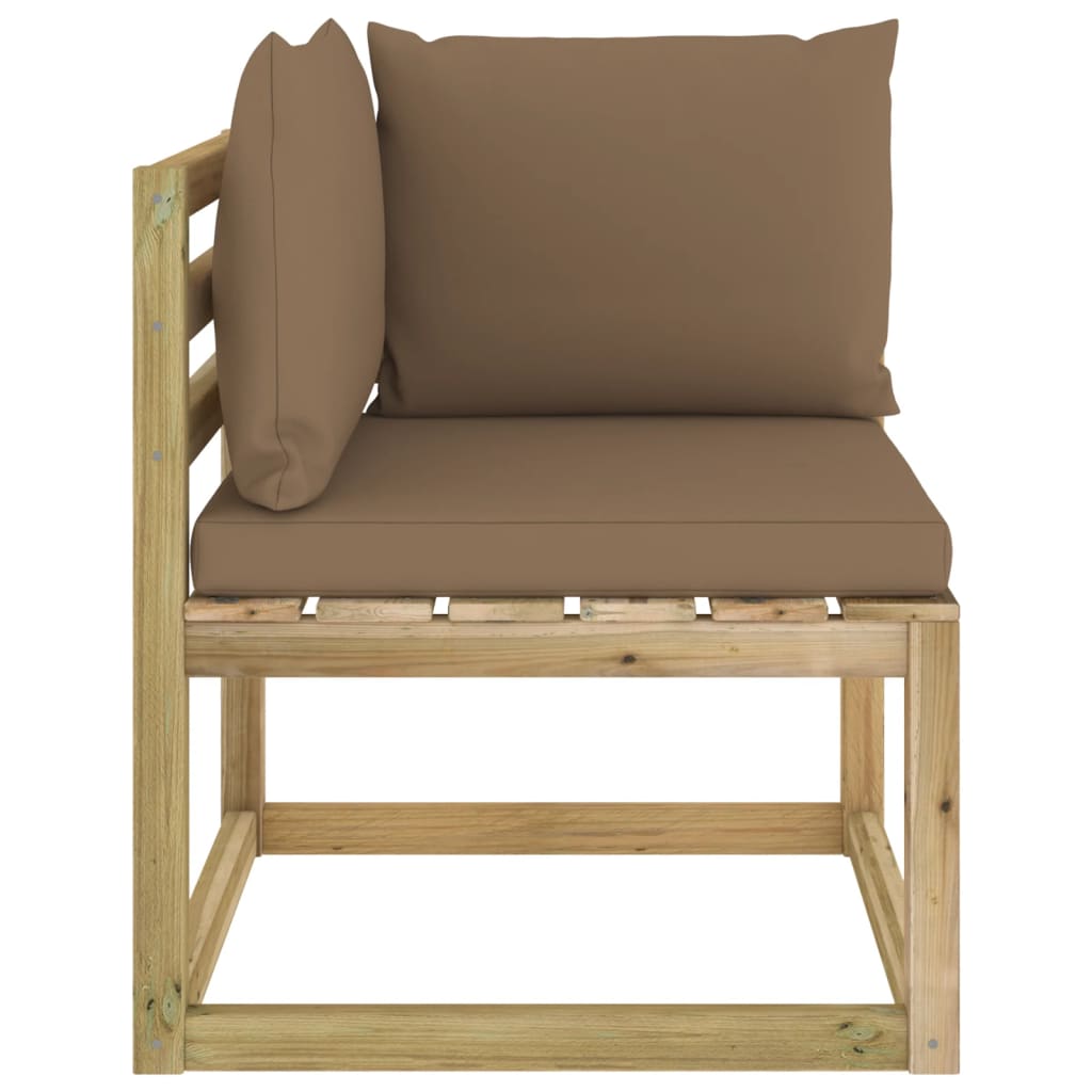 Garten-Ecksofa mit Kissen Grün Imprägniertes Kiefernholz