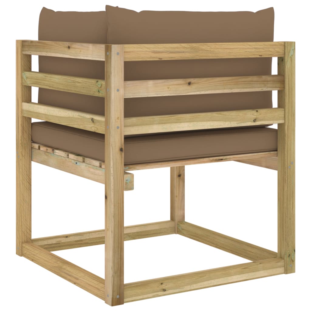 Garten-Ecksofa mit Kissen Grün Imprägniertes Kiefernholz