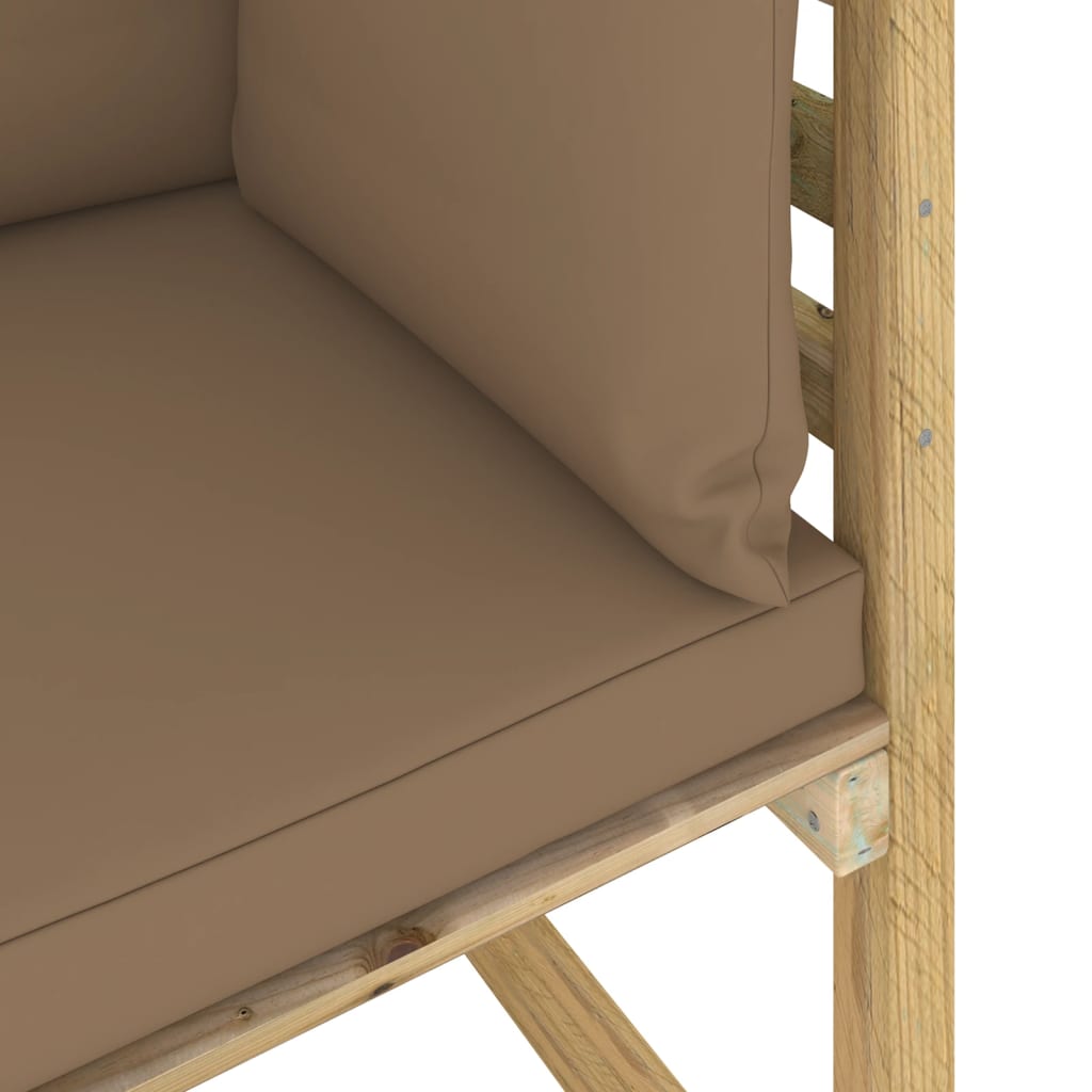 Garten-Ecksofa mit Kissen Grün Imprägniertes Kiefernholz