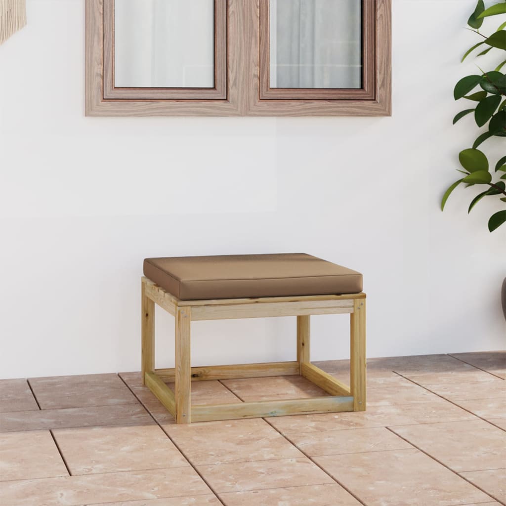 Garten-Fußhocker mit Kissen Grün Imprägniertes Kiefernholz