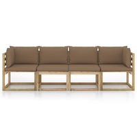 Thumbnail for 4-Sitzer-Gartensofa mit Taupe Kissen
