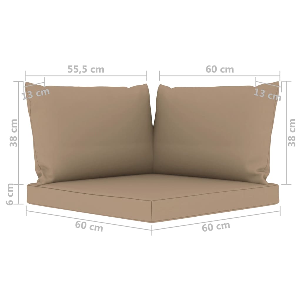 4-Sitzer-Gartensofa mit Taupe Kissen