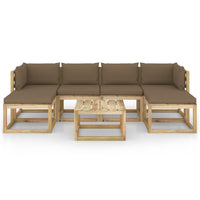 Thumbnail for 7-tlg. Garten-Lounge-Set mit Kissen Imprägniertes Kiefernholz