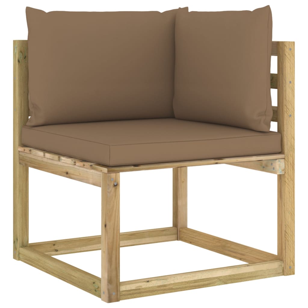 7-tlg. Garten-Lounge-Set mit Kissen Imprägniertes Kiefernholz