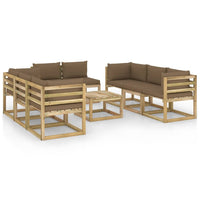 Thumbnail for 9-tlg. Garten-Lounge-Set mit Kissen Imprägniertes Kiefernholz