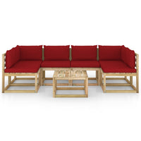 Thumbnail for 7-tlg. Garten-Lounge-Set mit Kissen Imprägniertes Kiefernholz