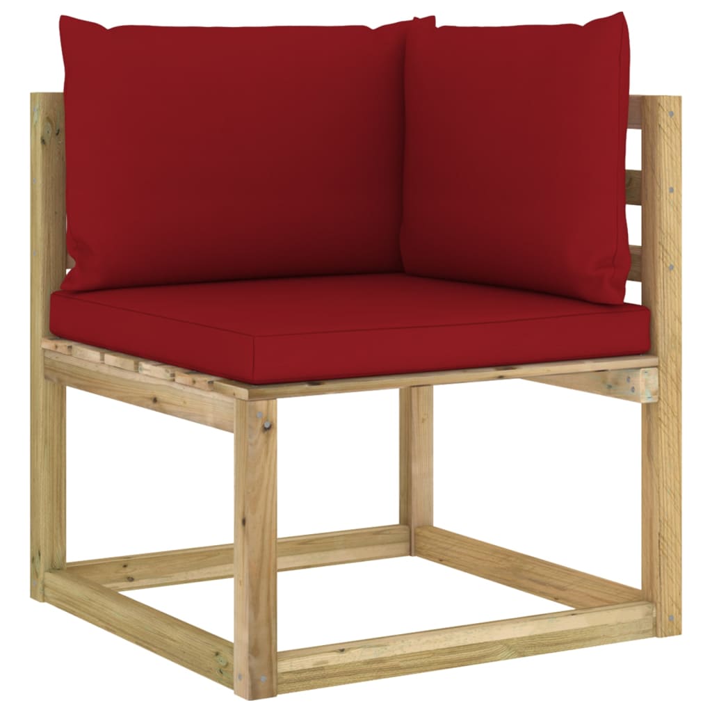 9-tlg. Garten-Lounge-Set mit Kissen Imprägniertes Kiefernholz
