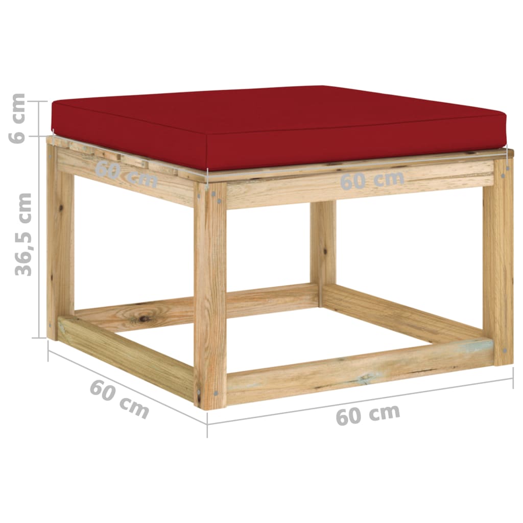 9-tlg. Garten-Lounge-Set mit Kissen Imprägniertes Kiefernholz