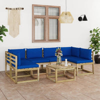 Thumbnail for 7-tlg. Garten-Lounge-Set mit Kissen Imprägniertes Kiefernholz