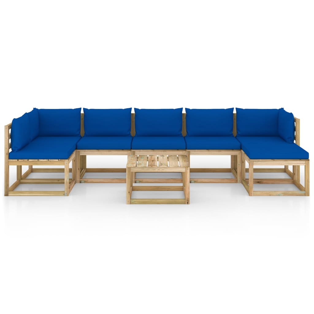 8-tlg. Garten-Lounge-Set mit Kissen Imprägniertes Kiefernholz