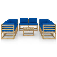 Thumbnail for 9-tlg. Garten-Lounge-Set mit Kissen Imprägniertes Kiefernholz