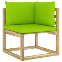 Thumbnail for Garten-Ecksofa mit Kissen Grün Imprägniertes Kiefernholz