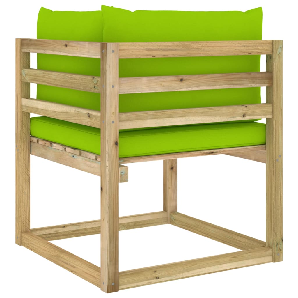 Garten-Ecksofa mit Kissen Grün Imprägniertes Kiefernholz