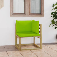 Thumbnail for Garten-Ecksofa mit Kissen Grün Imprägniertes Kiefernholz
