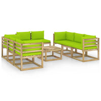 Thumbnail for 9-tlg. Garten-Lounge-Set mit Kissen Imprägniertes Kiefernholz