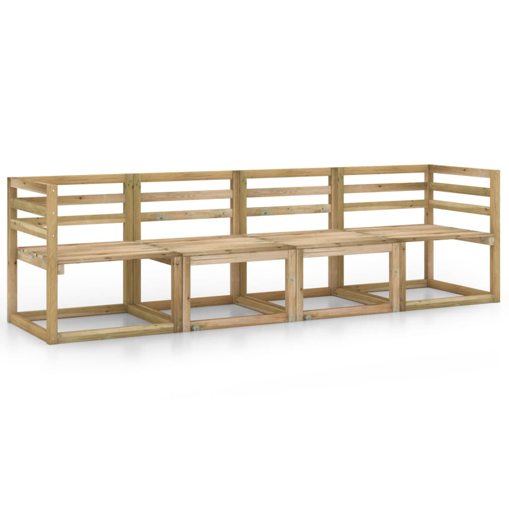 4-Sitzer-Gartensofa Grün Imprägniertes Kiefernholz