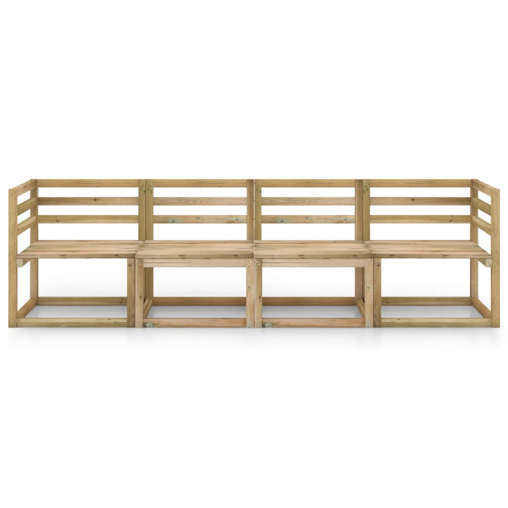 4-Sitzer-Gartensofa Grün Imprägniertes Kiefernholz