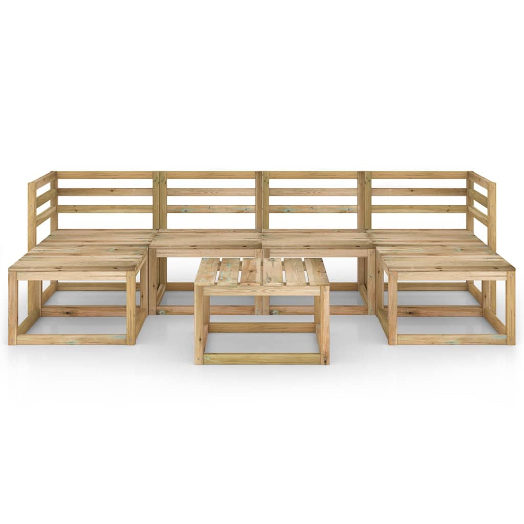 7-tlg. Garten-Lounge-Set Grün Imprägniertes Kiefernholz