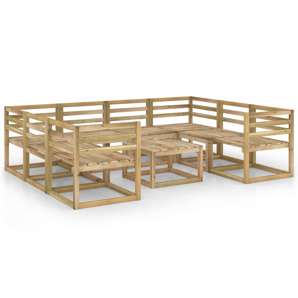 9-tlg. Garten-Lounge-Set Grün Imprägniertes Kiefernholz