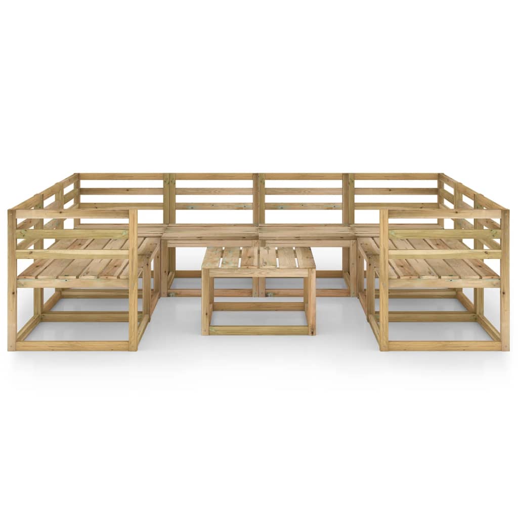9-tlg. Garten-Lounge-Set Grün Imprägniertes Kiefernholz