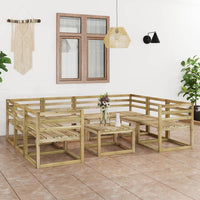 Thumbnail for 9-tlg. Garten-Lounge-Set Grün Imprägniertes Kiefernholz