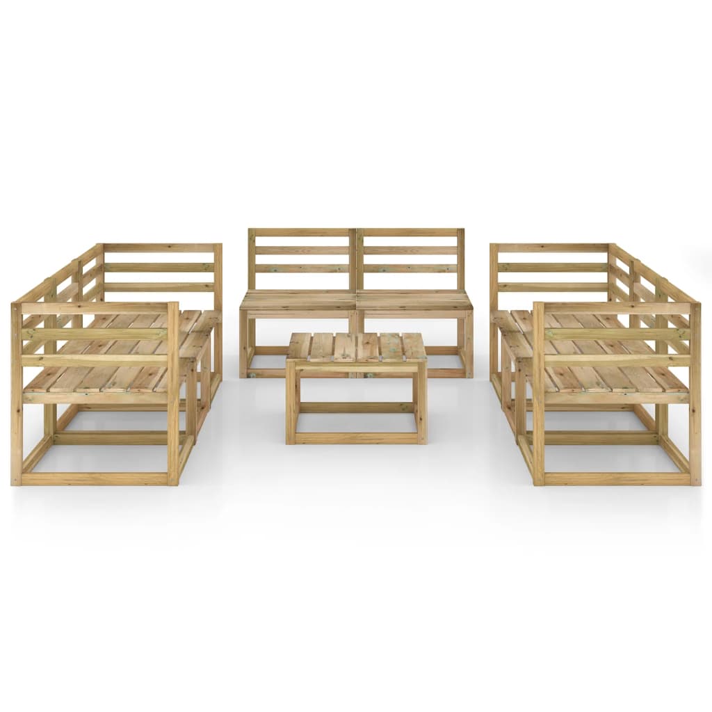 9-tlg. Garten-Lounge-Set Grün Imprägniertes Kiefernholz