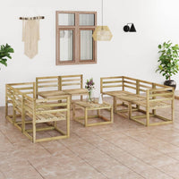 Thumbnail for 9-tlg. Garten-Lounge-Set Grün Imprägniertes Kiefernholz