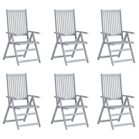 Thumbnail for Verstellbare Gartenstühle 6 Stk. mit Auflagen Massivholz Akazie