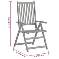 Thumbnail for Verstellbare Gartenstühle 6 Stk. mit Auflagen Massivholz Akazie