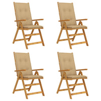 Thumbnail for Verstellbare Gartenstühle 4 Stk. mit Auflagen Massivholz Akazie