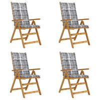 Thumbnail for Verstellbare Gartenstühle 4 Stk. mit Auflagen Massivholz Akazie